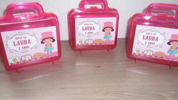 Maletinha Personalizada Tema Circo Rosa