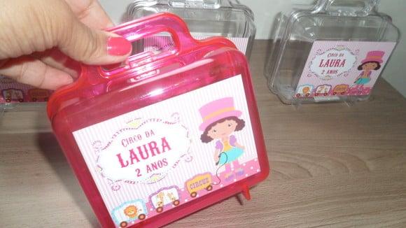 Maletinha Personalizada Tema Circo Rosa