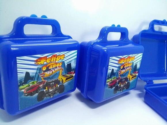 Maletinha Plastica Personalizada Tema Hot Wheels