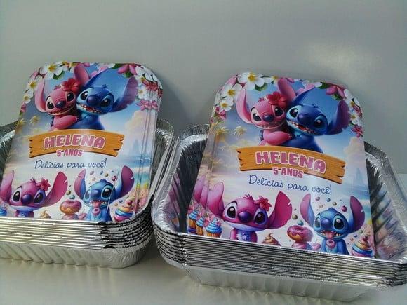 Marmitinha Personalizada Tema Stitch e Angel