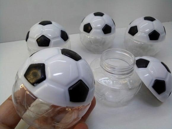 Mini Baleiro Bola Tema Futebol 5x5x5cm