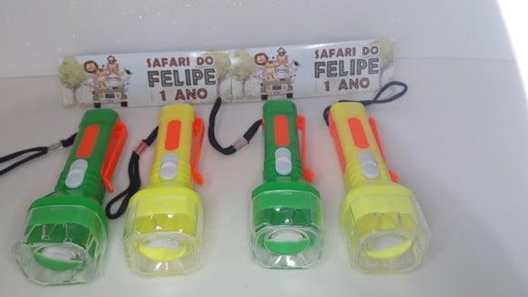 Mini Lanterna de Plástico Sortidas Lapela Tema Safari Baby