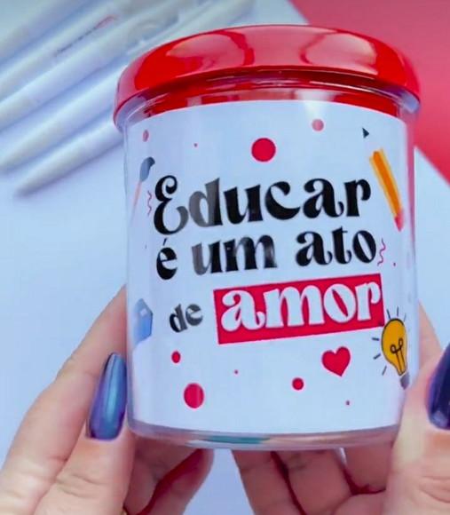 Porta Lápis Acrílico 9cm Dia dos Professores