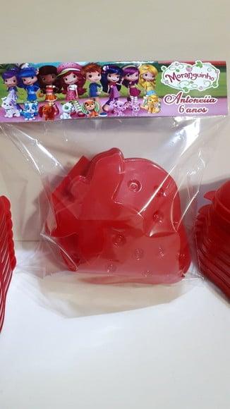 Pote em Formato de Morango+ Lapela Personalizada