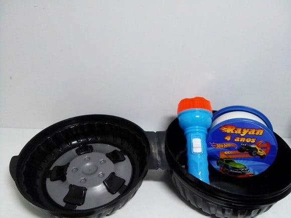 Pote Roda + Copo Retratil + Lanterna Tema Hot Wheels