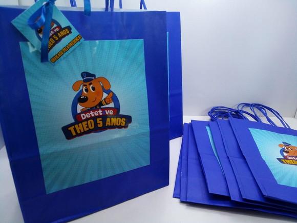 Sacolinhas Personalizada no Tema Detetive Labrador