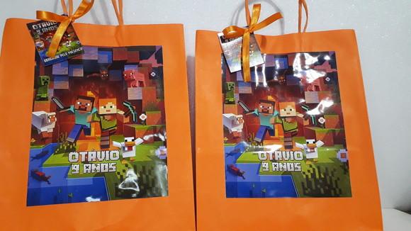 Sacolinhas Personalizada Tema Minecraft