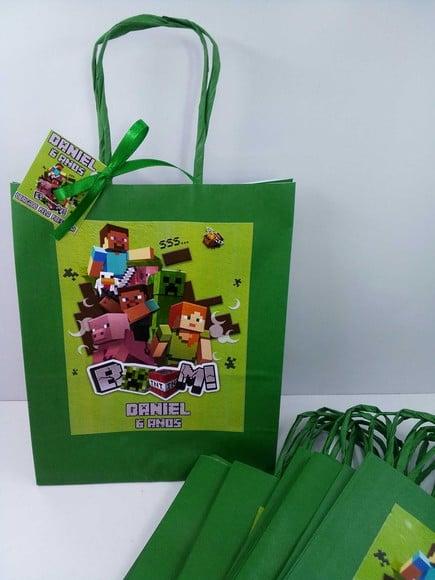 Sacolinhas Personalizada Tema Minecraft
