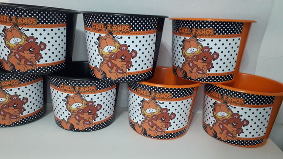 Lembrancinha Garfield Balde de Pipoca 1,5l Personalizado