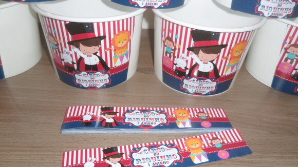 Lembrancinha Circo Balde de Pipoca 1,5l Personalizado