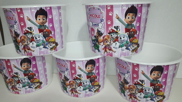 Lembrancinha Patrulha Canina Balde de Pipoca 1,5l Personalizado