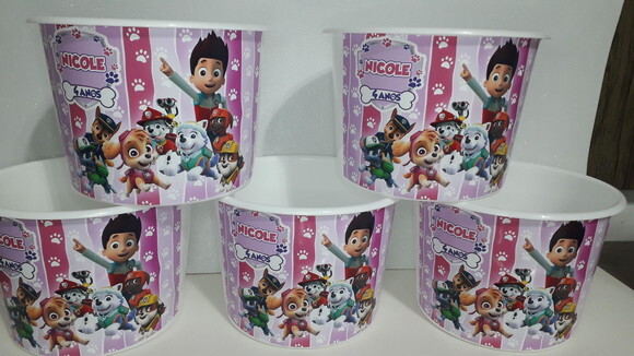 Lembrancinha Patrulha Canina Balde de Pipoca 1,5l Personalizado