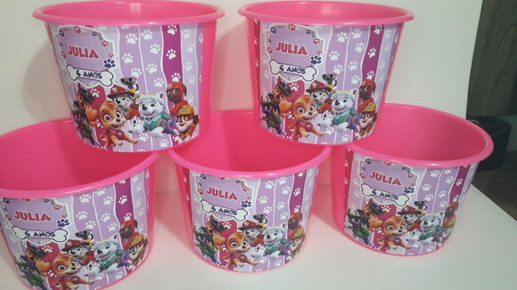 Lembrancinha Patrulha Canina Balde de Pipoca 1,5l Personalizado