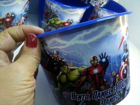 Lembrancinha Vingadores Super Heróis Balde de Pipoca 1,5l
