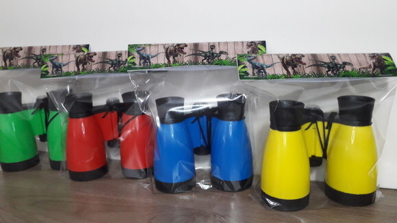 Lembrancinha Dinossauro Binoculo de Plástico Colorido Zoom de 4 