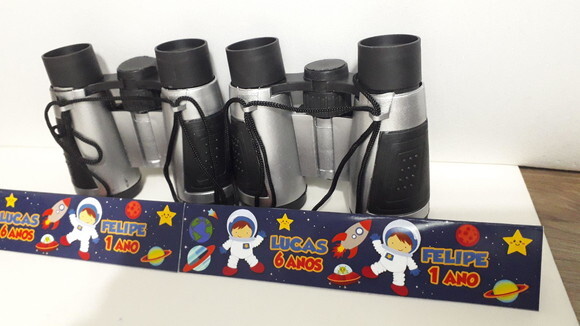 Binoculo Prata Tema Astronauta