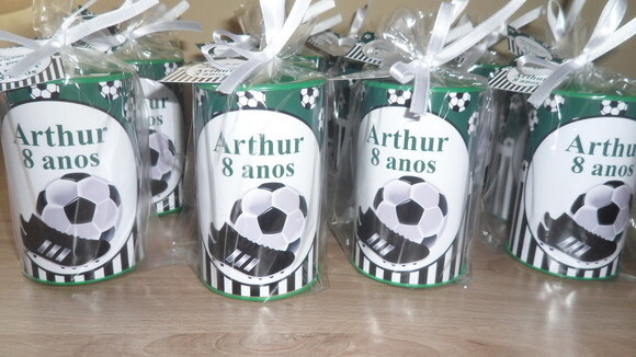 Cofre de Papelão Tampa Colorida Tema Futebol