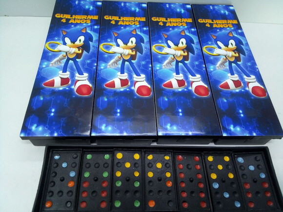 Lembrancinha Sonic Domino Personalizado