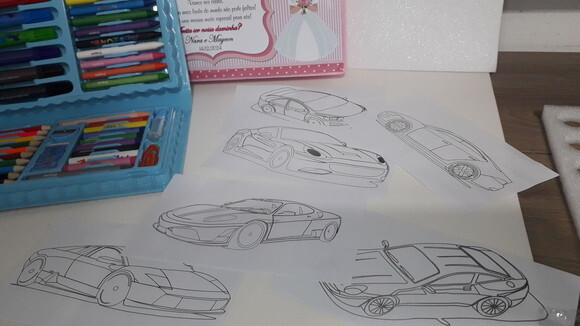 Lembrancinha Dama e Pajem Estojo de Colorir com Desenhos Kit com 