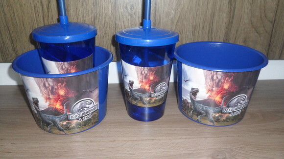 Lembrancinha Dinossauro Kit Balde de Pipoca de 1,5 Litro + Copo T