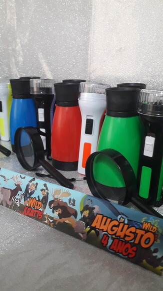 Lembrancinha Binóculo + Lanterna + Lupa Personalizo Tema Diego G