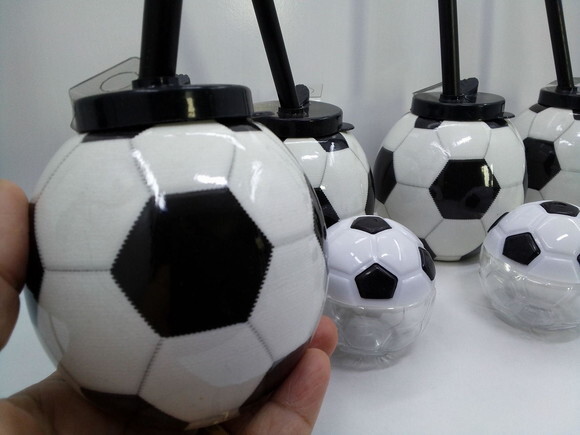 Kit Copo Bola com Canudo 300 ml + Mini Pote Bola Baleiro