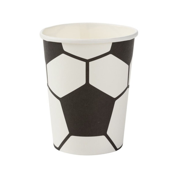Kit Copo Descartável Futebol 270ml + Canudo de Papel