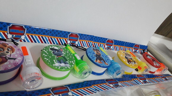Kit Copo Retratil + Mini Lanterna Patrulha Canina