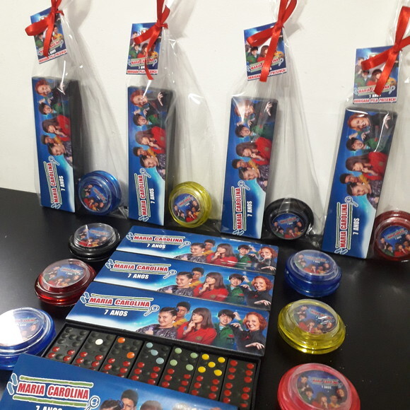 Kit Domino e Ioio Personalizado Detetives do Predio Azul