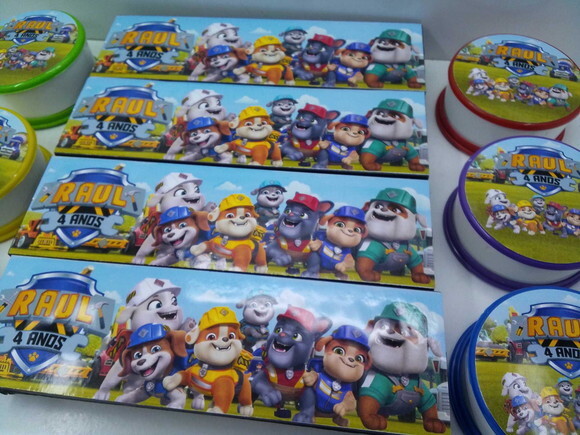 Kit Domino e Ioio Personalizado Tema Super Gatinhos
