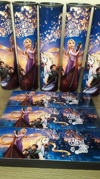 Kit Domino e Pega Varetas Personalizado Enrolados Rapunzel