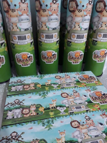 Kit Domino e Pega Varetas Personalizado Safari Baby