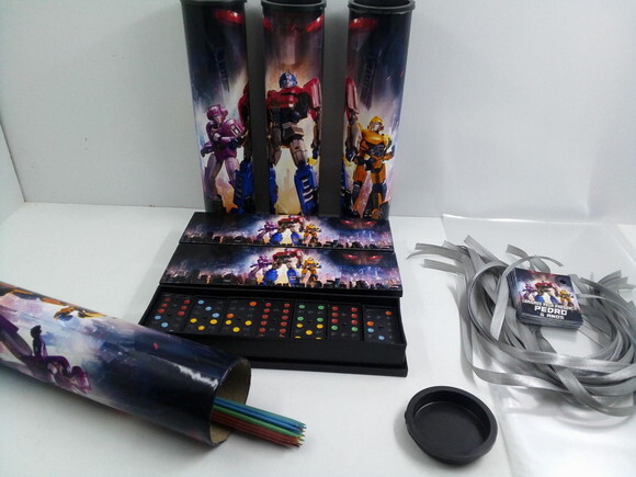 Kit Domino e Pega Varetas Personalizado Tema Transformers