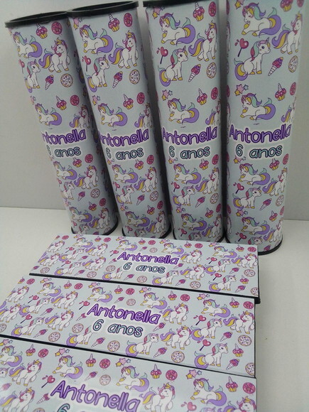Kit Domino e Pega Varetas Personalizado Unicornio