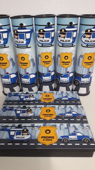 Kit Domino e Pega Varetas Tema Policia