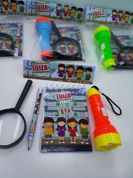 Kit Dpa Bloquinho + Mini Lápis + Lanterna + Lupa