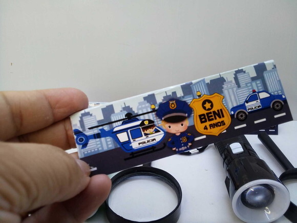 Kit Lanterna e Lupa Tema Policial