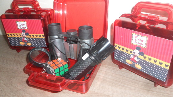 Kit Maletinha Binoculo Prata + Lupa + Lanterna + Lupa + Cubo