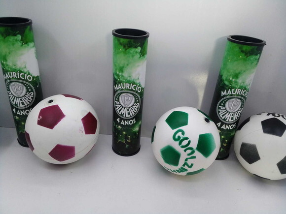 Kit Pega Vareta + Mini Bola Tipo Dente de Leite Tema Futebol
