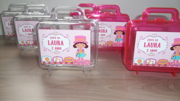 Lembrancinha Circo Rosa Maletinha Personalizada