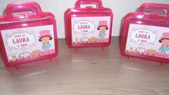 Lembrancinha Circo Rosa Maletinha Personalizada