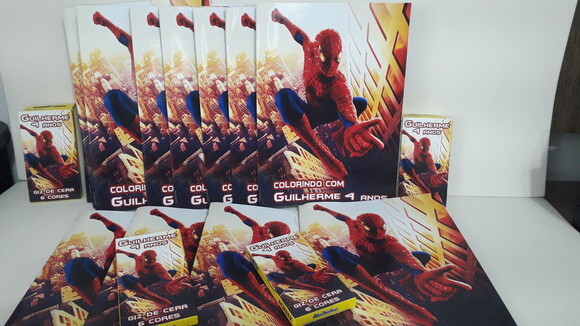 Lembrancinha Homem Aranha Revistinha com 12 Desenhos para Colorir