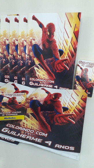 Lembrancinha Homem Aranha Revistinha com 12 Desenhos para Colorir