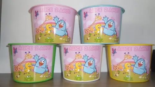 Balde de Pipoca 1,5l Galinha Pintadinha Candy Cores
