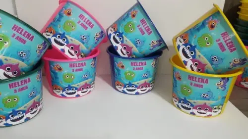 Balde de Pipoca 1,5l Personalizado Baby Shark