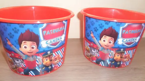 Balde de Pipoca 1,5l Personalizado Patrulha Canina