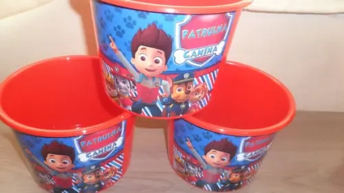 Balde de Pipoca 1,5l Personalizado Patrulha Canina