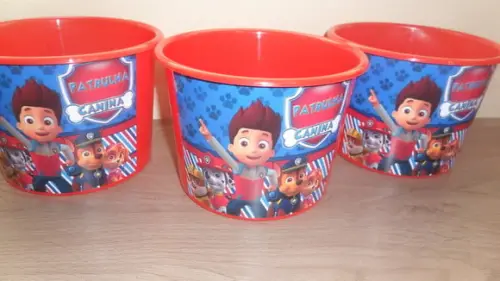 Balde de Pipoca 1,5l Personalizado Patrulha Canina