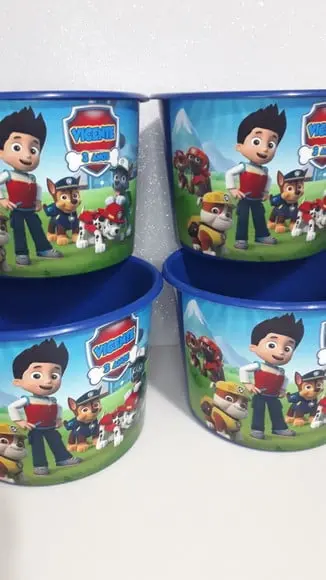 Balde de Pipoca 1,5l Personalizado Patrulha Canina