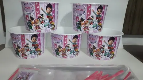 Balde de Pipoca 1,5l Personalizado Patrulha Canina